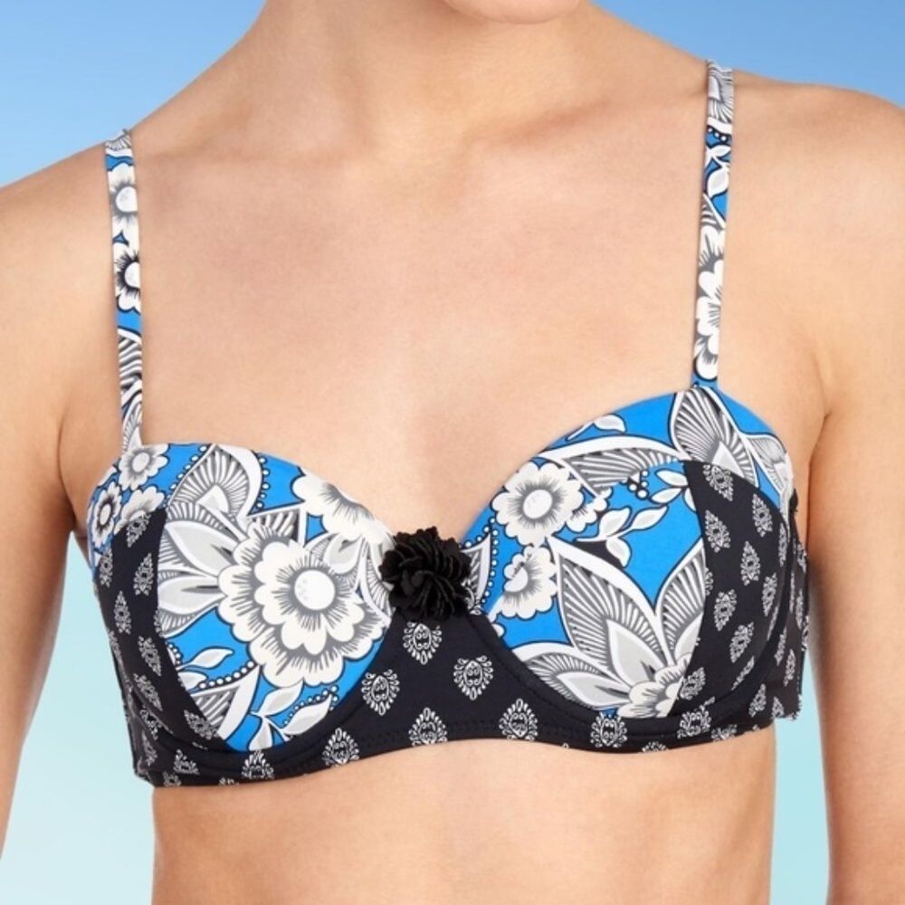 Vera Bradley Charlotte Floral Demi Underwire Structured Bikini Top Sz. L NWT